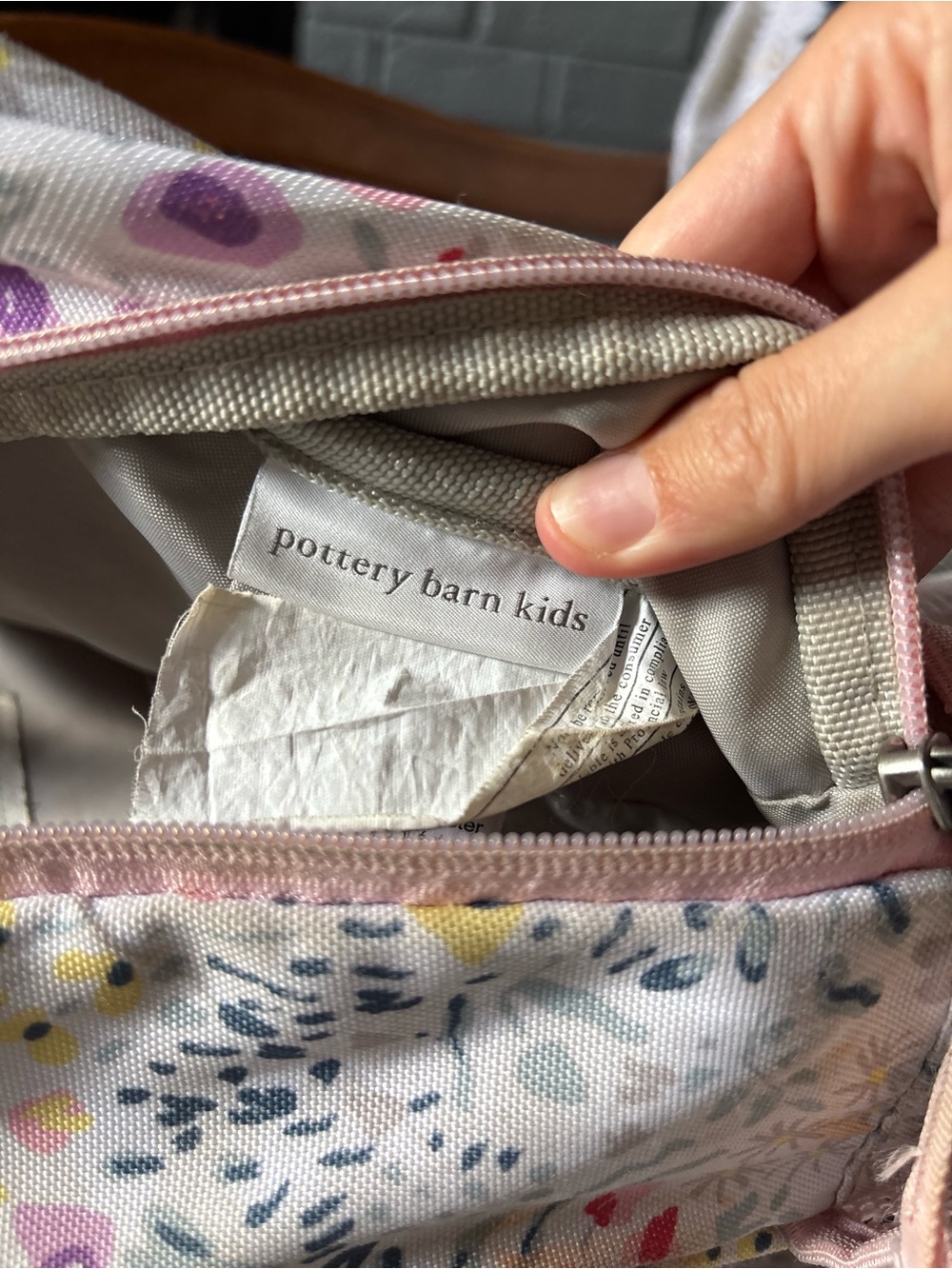 Pottery Barn Kids Mackenzie Multi Watercolor Floral Small Backpack - Picture 3 of 3